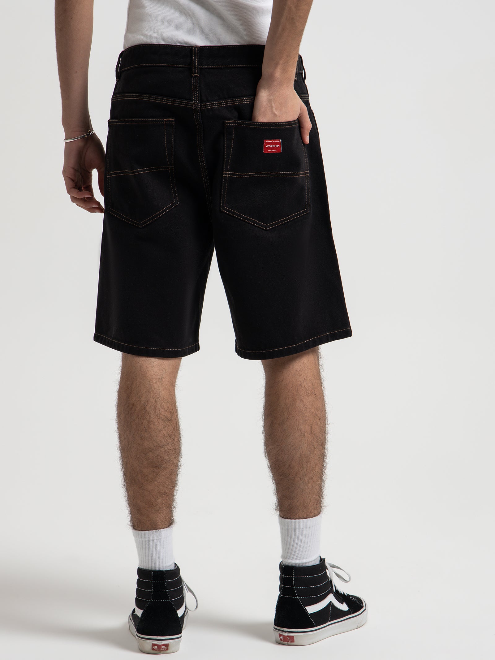 Lounger Denim Shorts in Black