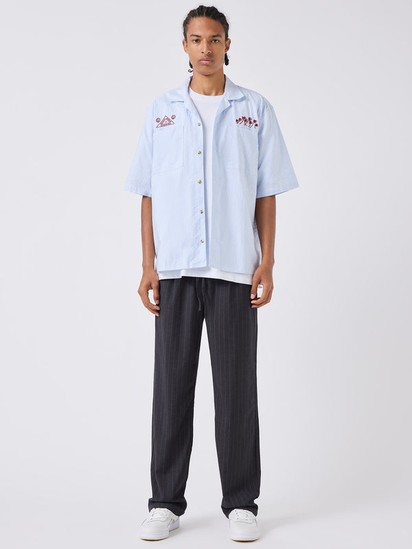 Barney Cools Boathouse Shirt Green Stripe