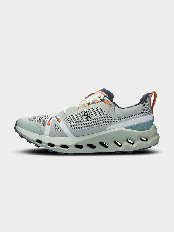 On Running Mens Cloudsurfer Trail Sneakers Aloe Mineral