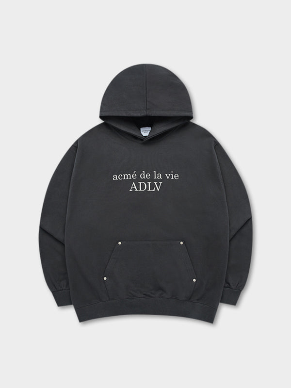 ADLV Circle Symbol Rivet Hoodie Charcoal Glue Store