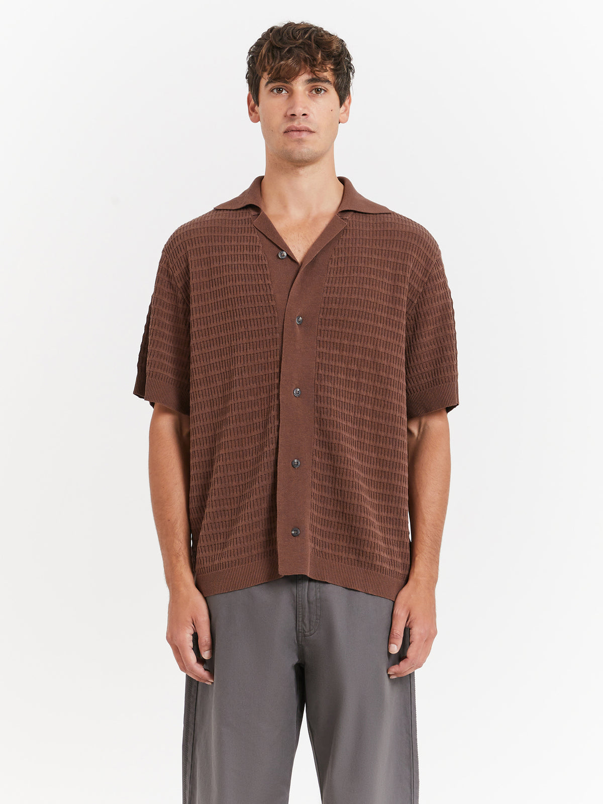 Zanito Knit Shirt in Taupe