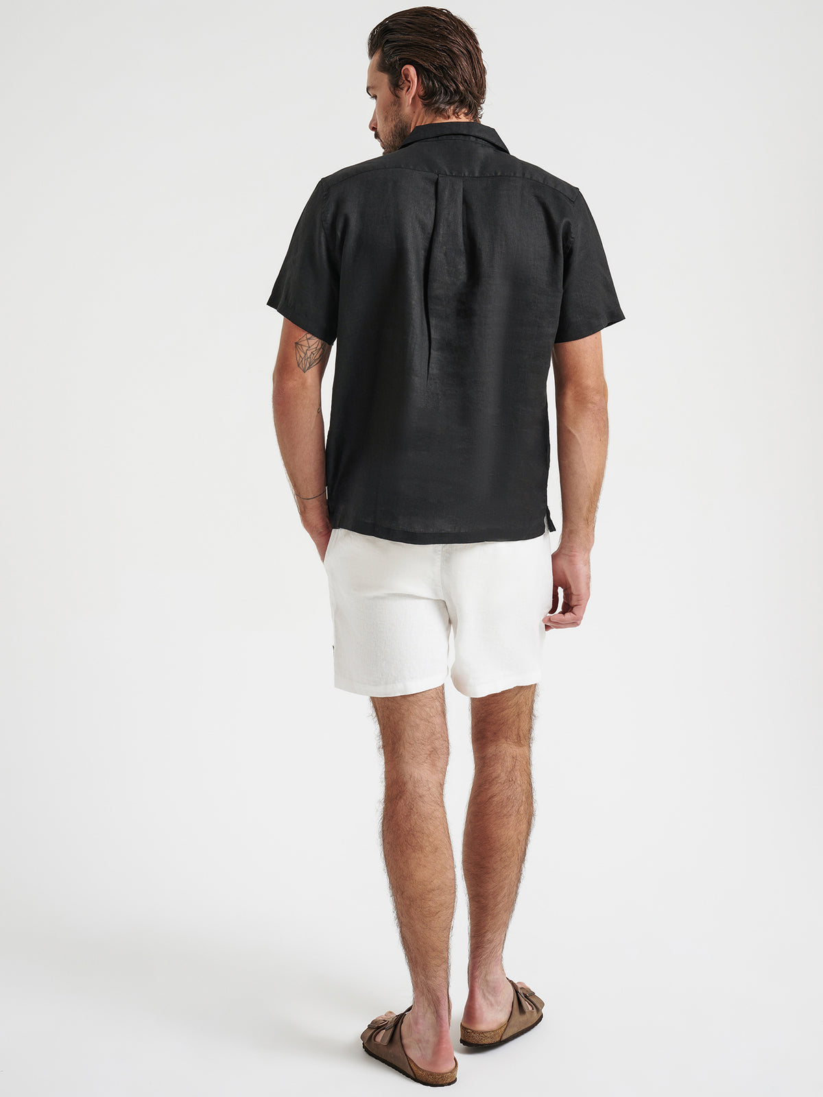 Nero Linen Resort Shirt in Black