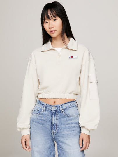 Quarter-Zip Cropped Fit Sweatshirt