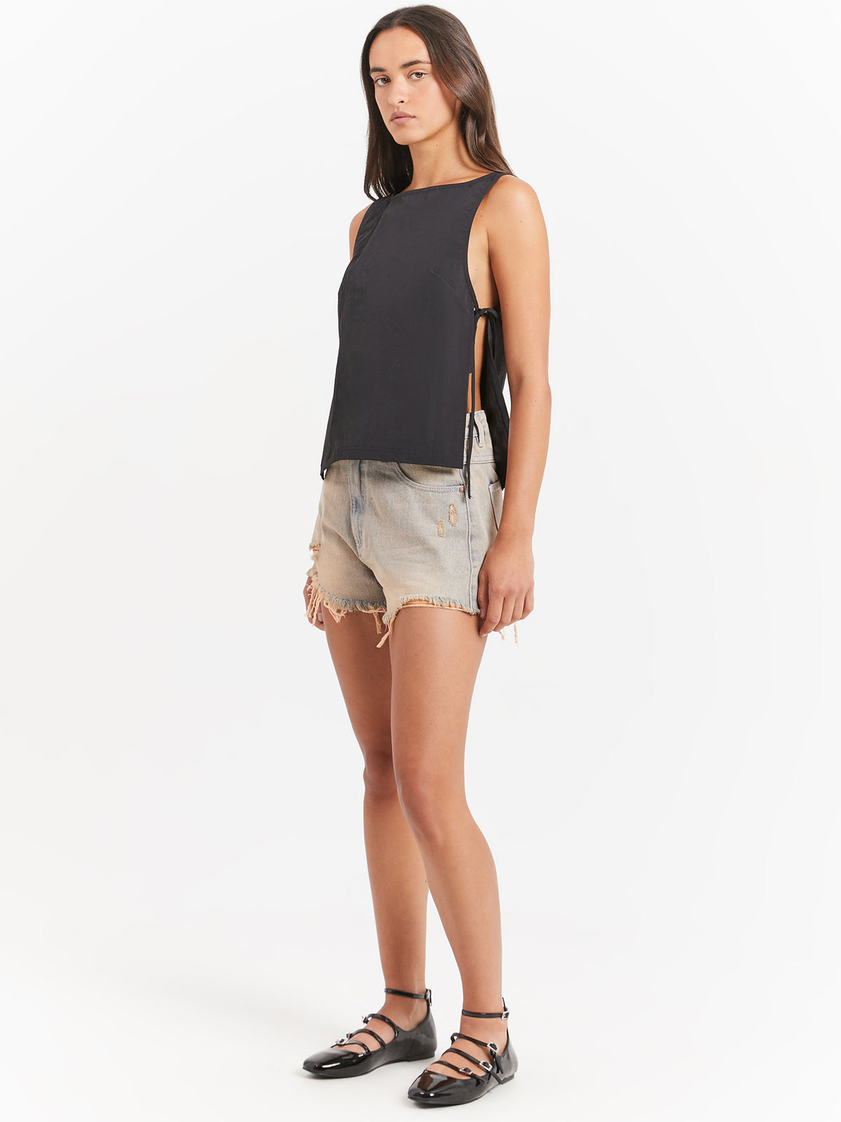 High Relaxed Shorts in Suki Vintage Blue