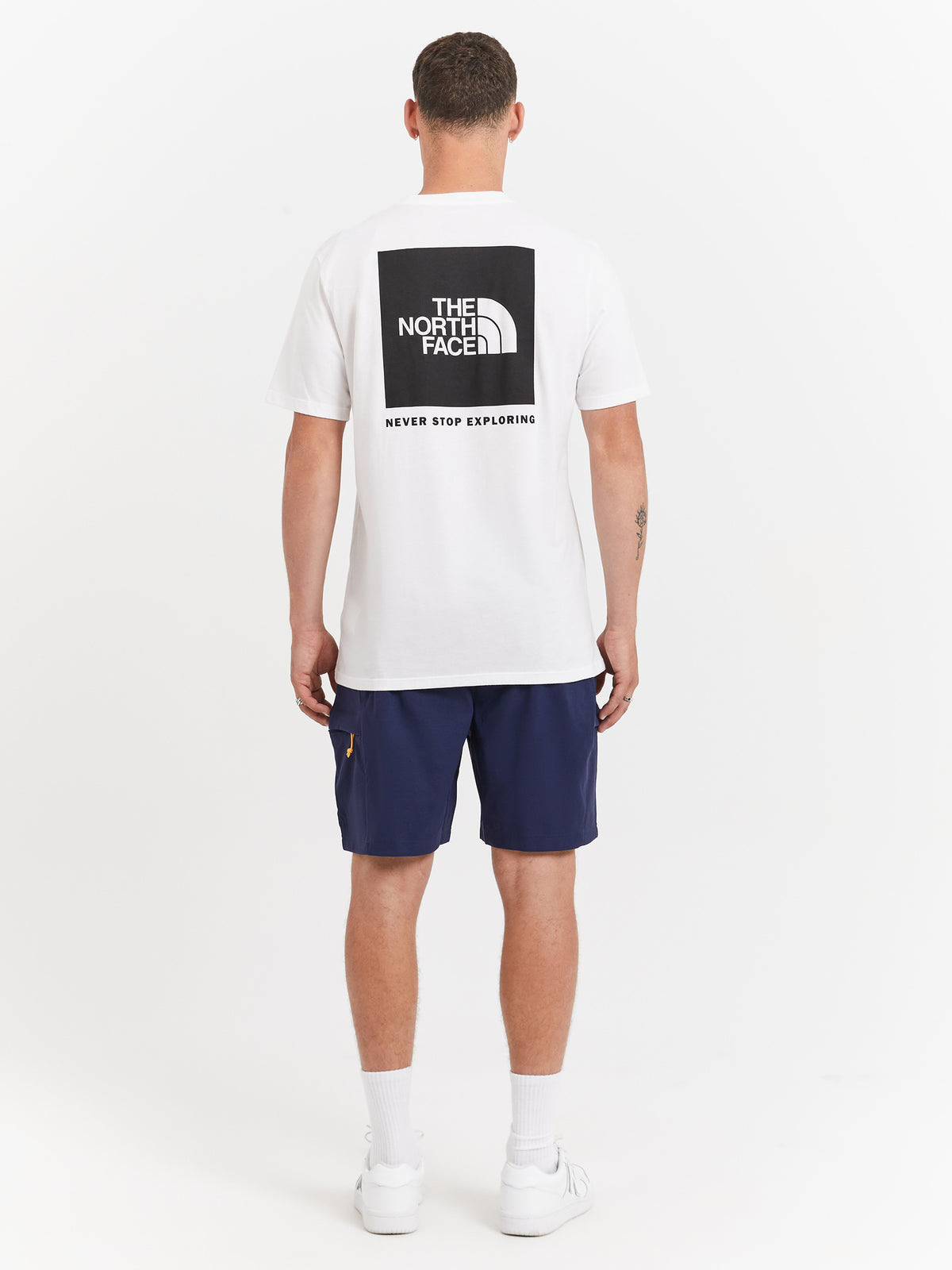 Short Sleeve Box NSE T-Shirt in TNF White &amp; Black