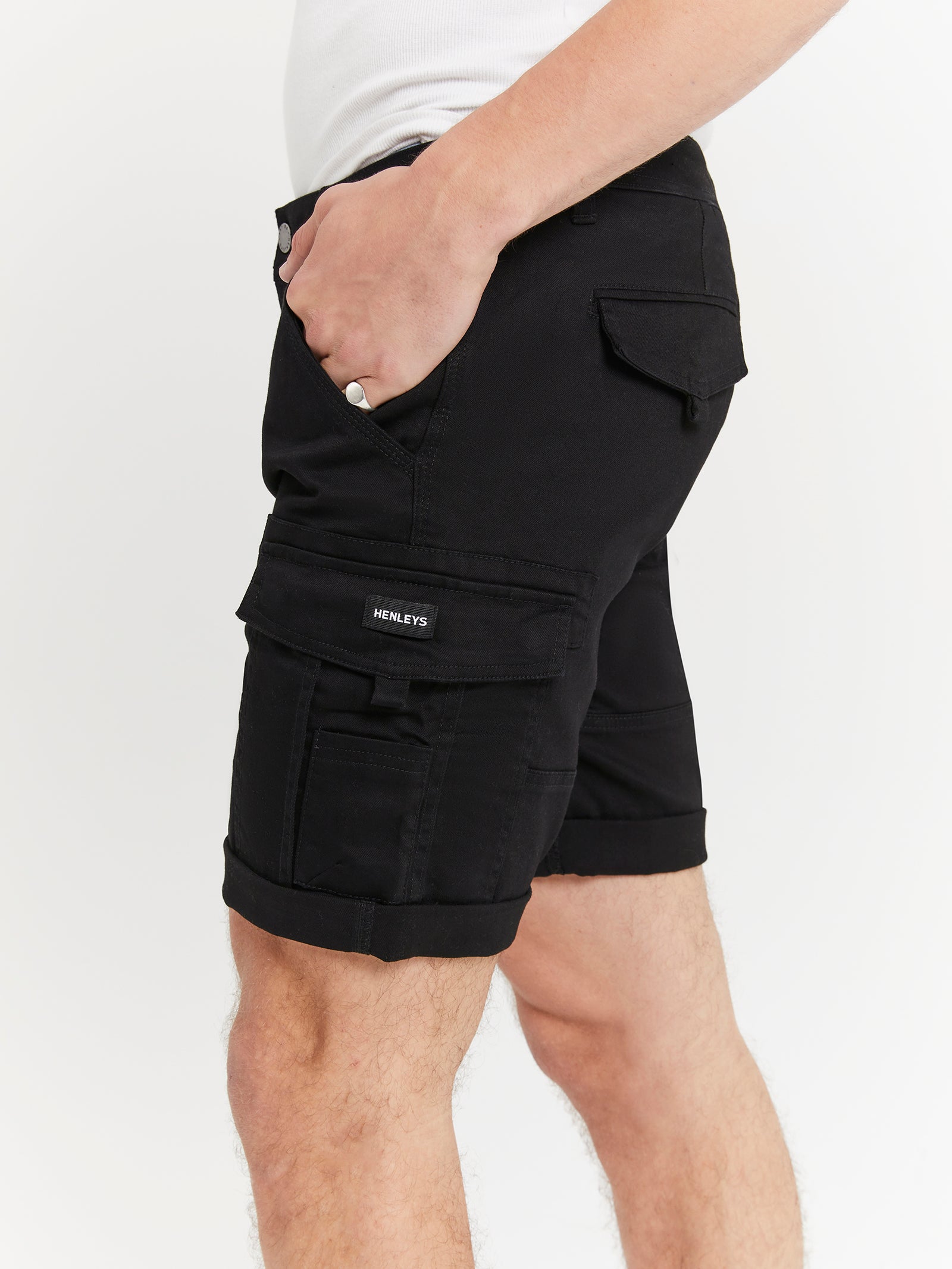 Lione Denim Shorts in Black