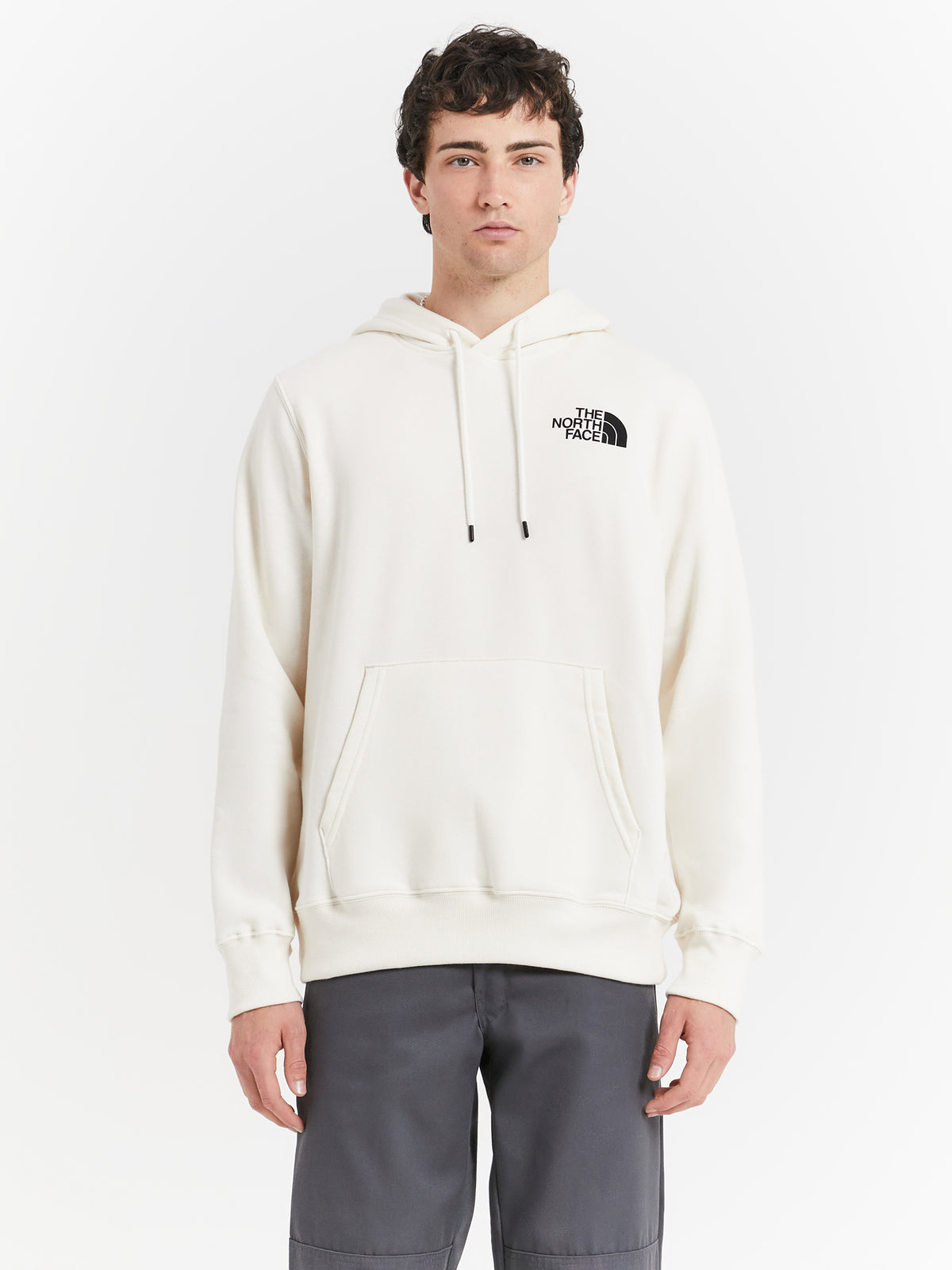 Places We Love Hoodie in White &amp; Khaki
