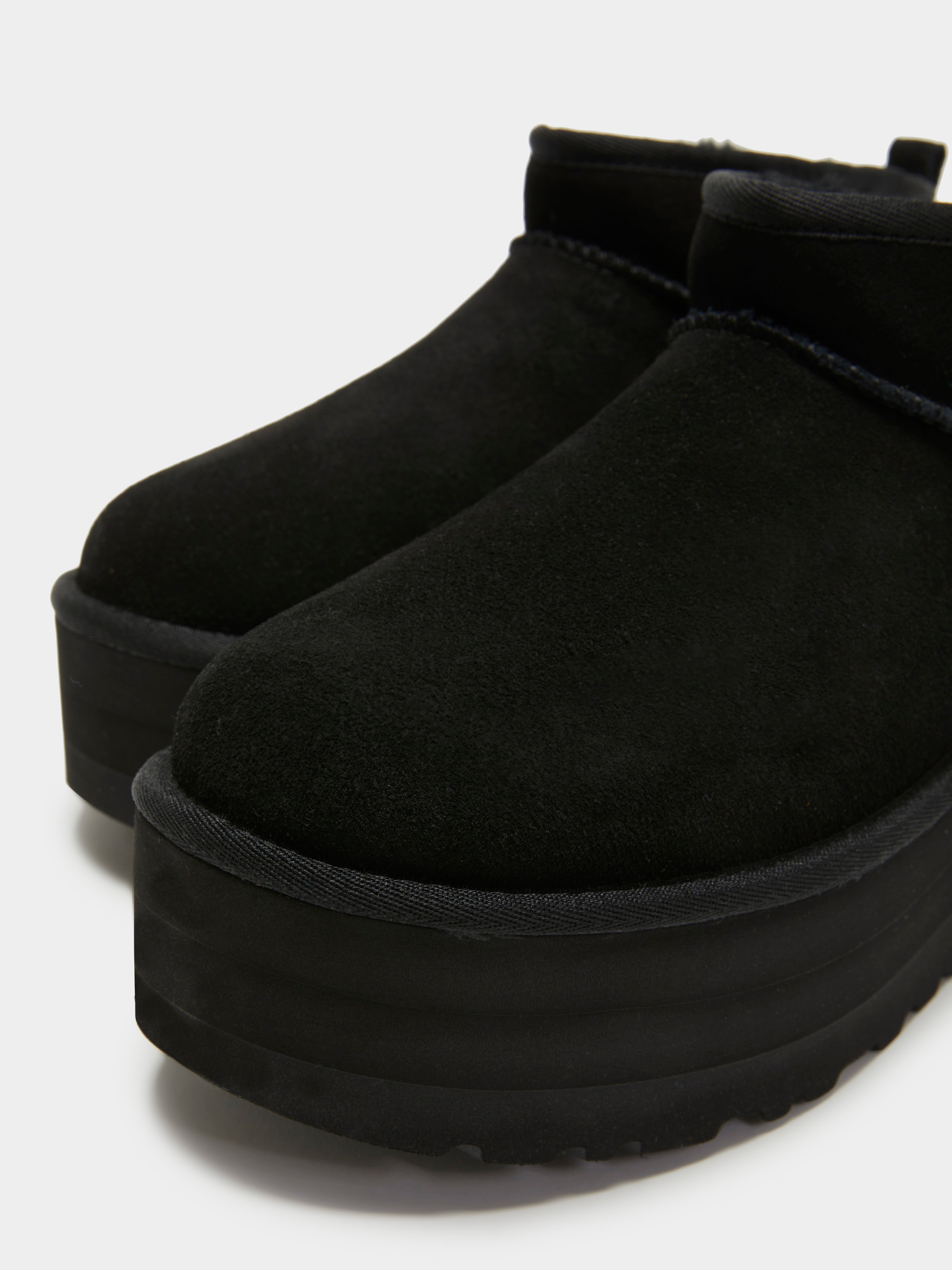 Womens Classic Ultra Mini Platform Boots in Black