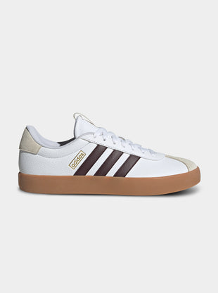 Mens VL Court 3.0 Sneakers in White, Shadow Brown & Aluminium