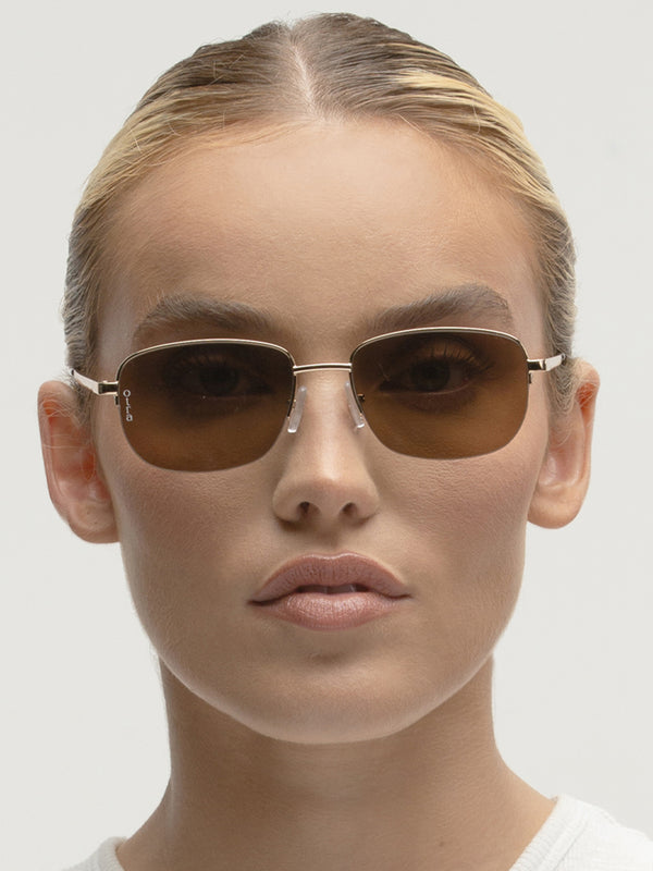 Otra Junior Sunglasses in Gold & Brown Gold/brown Glue Store