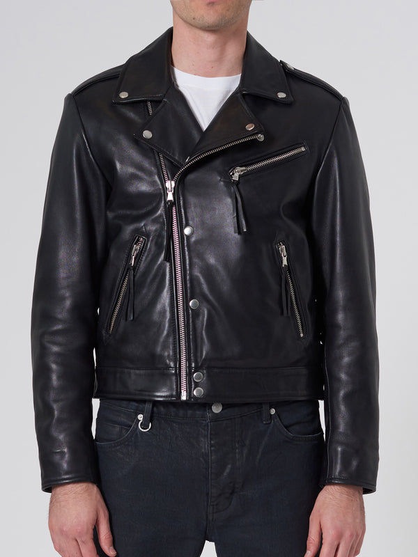 JOHNNIE BLACK LEATHER JACKET main image 1