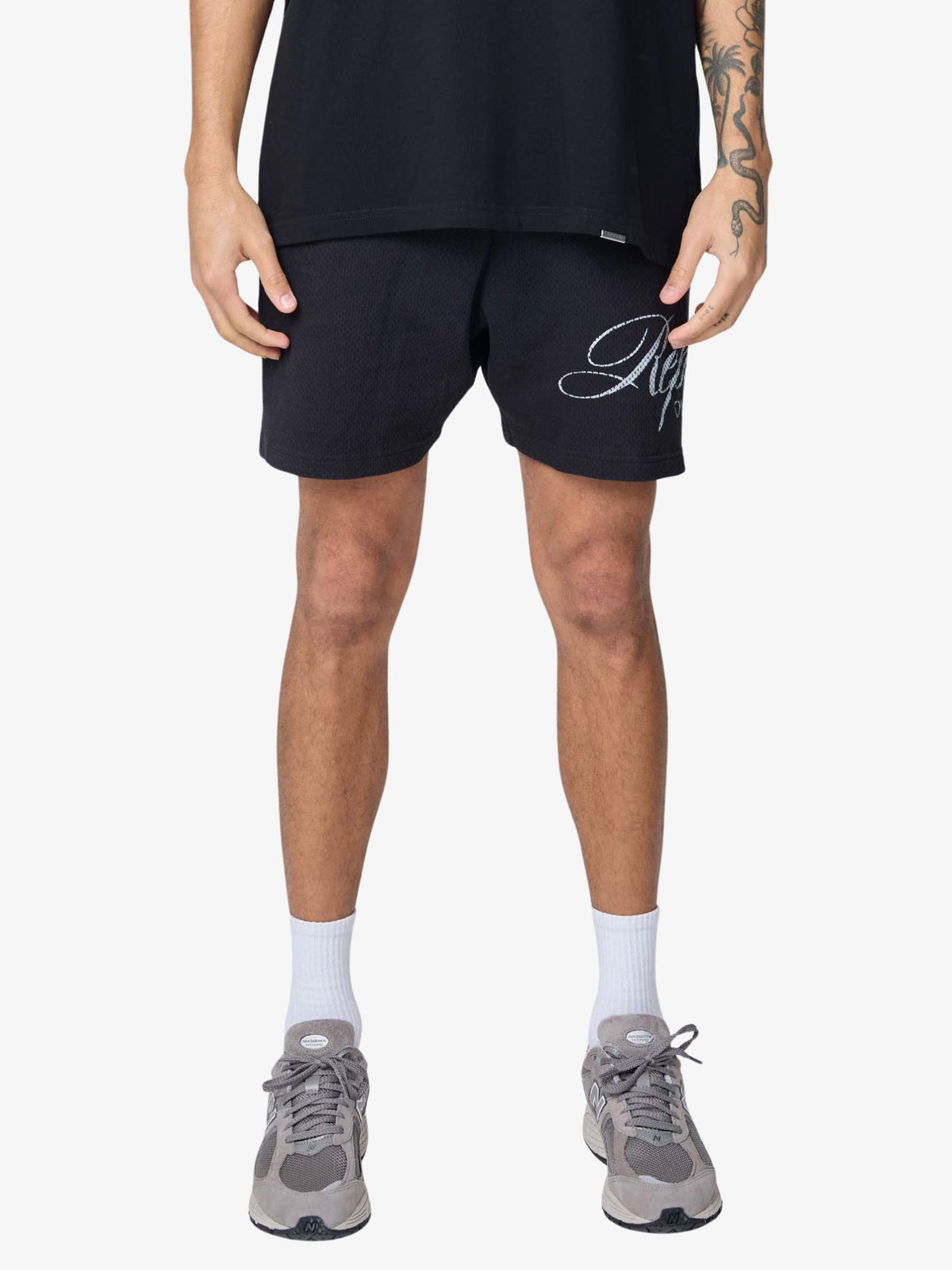 Represent Represent Owners Club Script Mesh Shorts | Black
