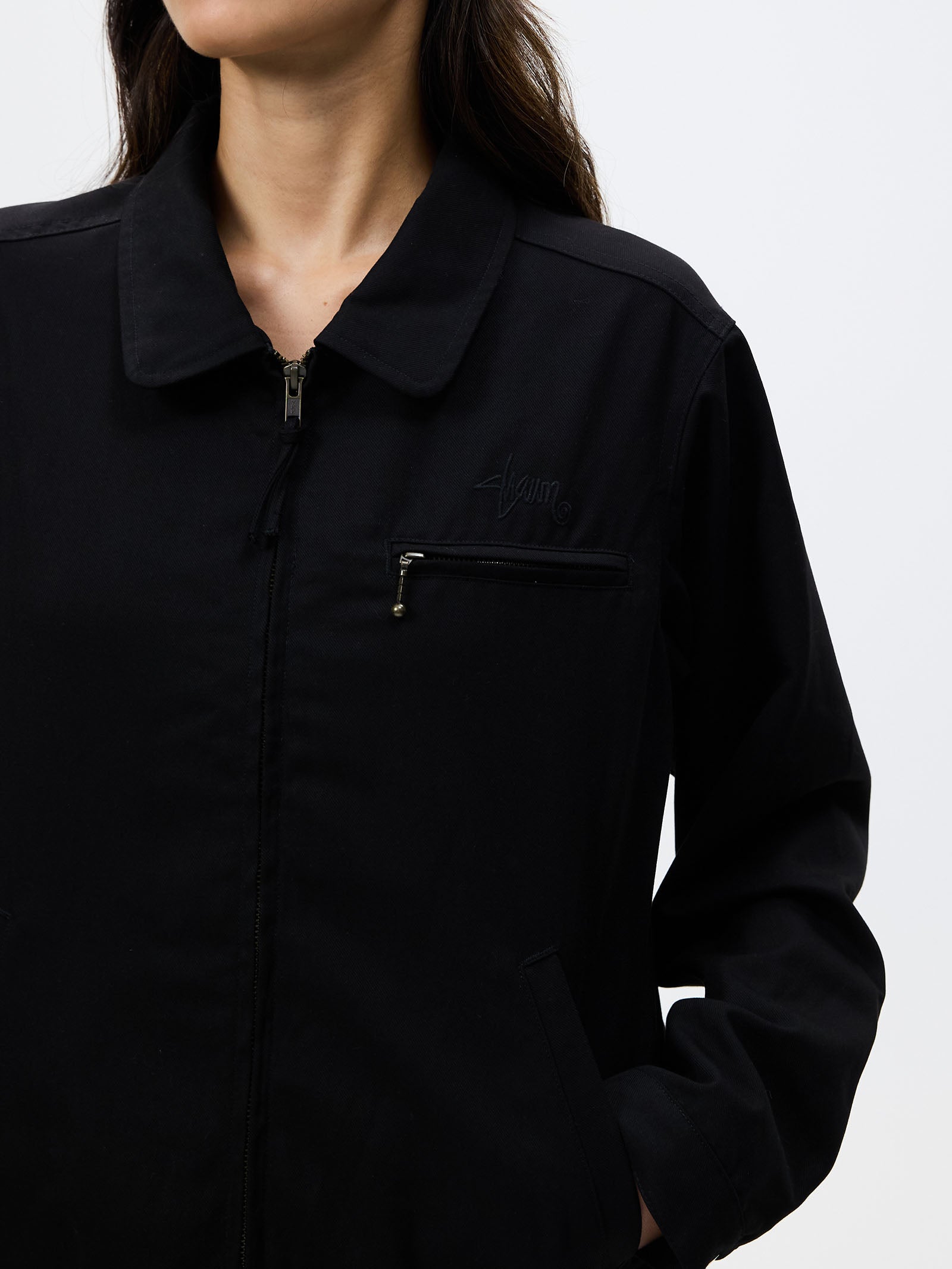 Womens Gaberdine Zip Jacket