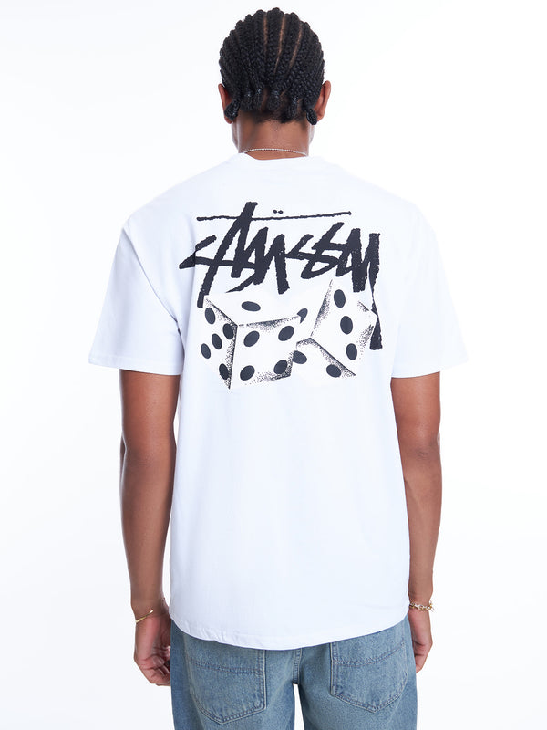 Stussy Pair Of Dice Heavyweight T-Shirt White | Glue Store Stussy Pair Of Dice Heavyweight T-Shirt White | Glue Store
