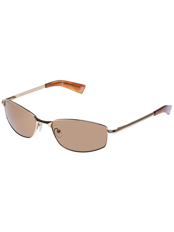 Le specs Star Beam Small Oval Sunglasses in Bright Gold Glue Store