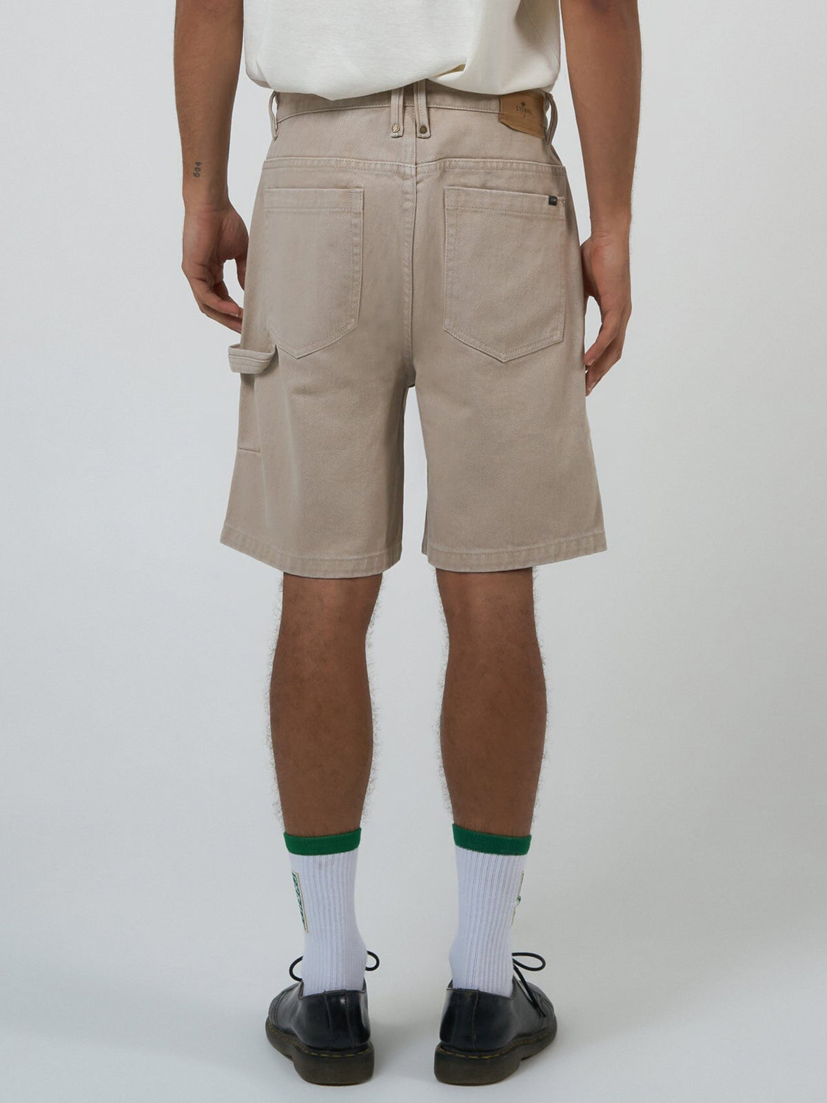 Slacker Denim Carpenter Shorts in Smokey Taupe