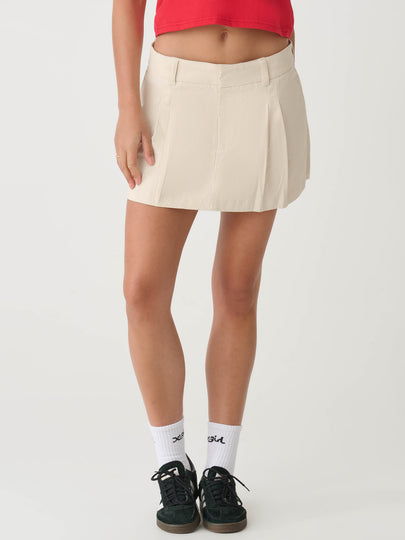 Pleated Mini Skirt in Dove