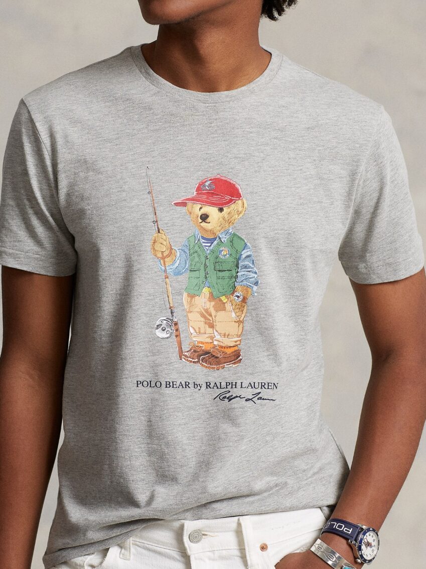 Fishing Bear T-Shirt in Andover Heather