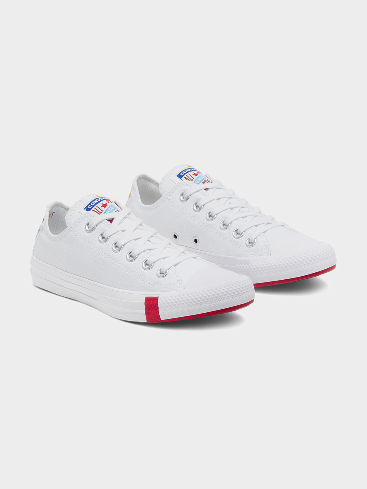 Unisex Chuck Taylor All Star Stacked Logo Low Top Sneakers in White