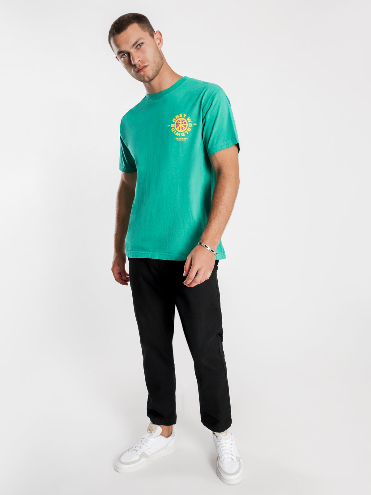 Obey Peaceful Resistance T-Shirt in Emerald