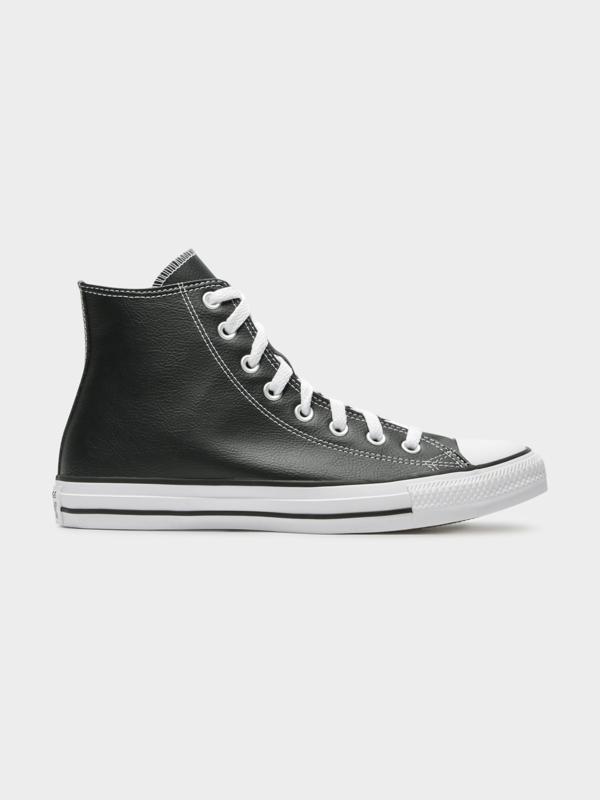 Unisex Chuck Taylor Hi All Star Leather Sneakers in Black &amp; Purple