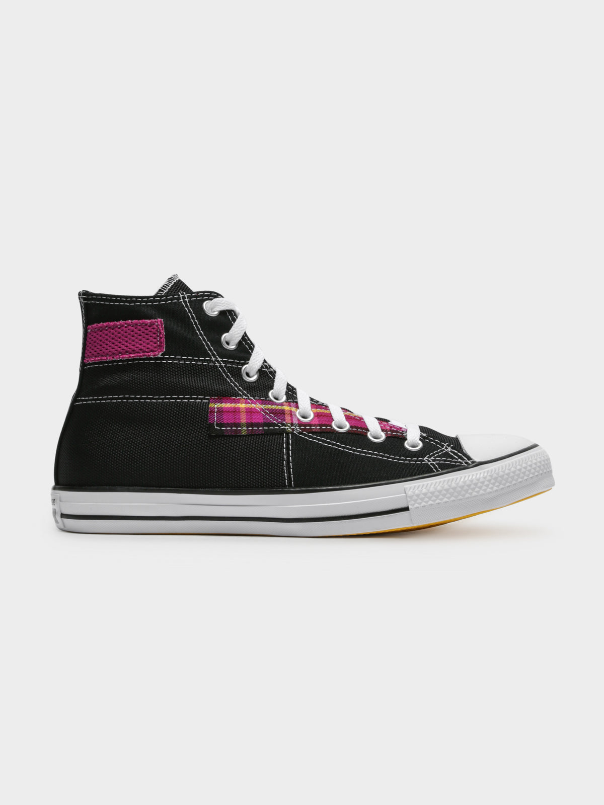 Unisex Converse Chuck Taylor All Star Patchwork High Top Sneakers in Black