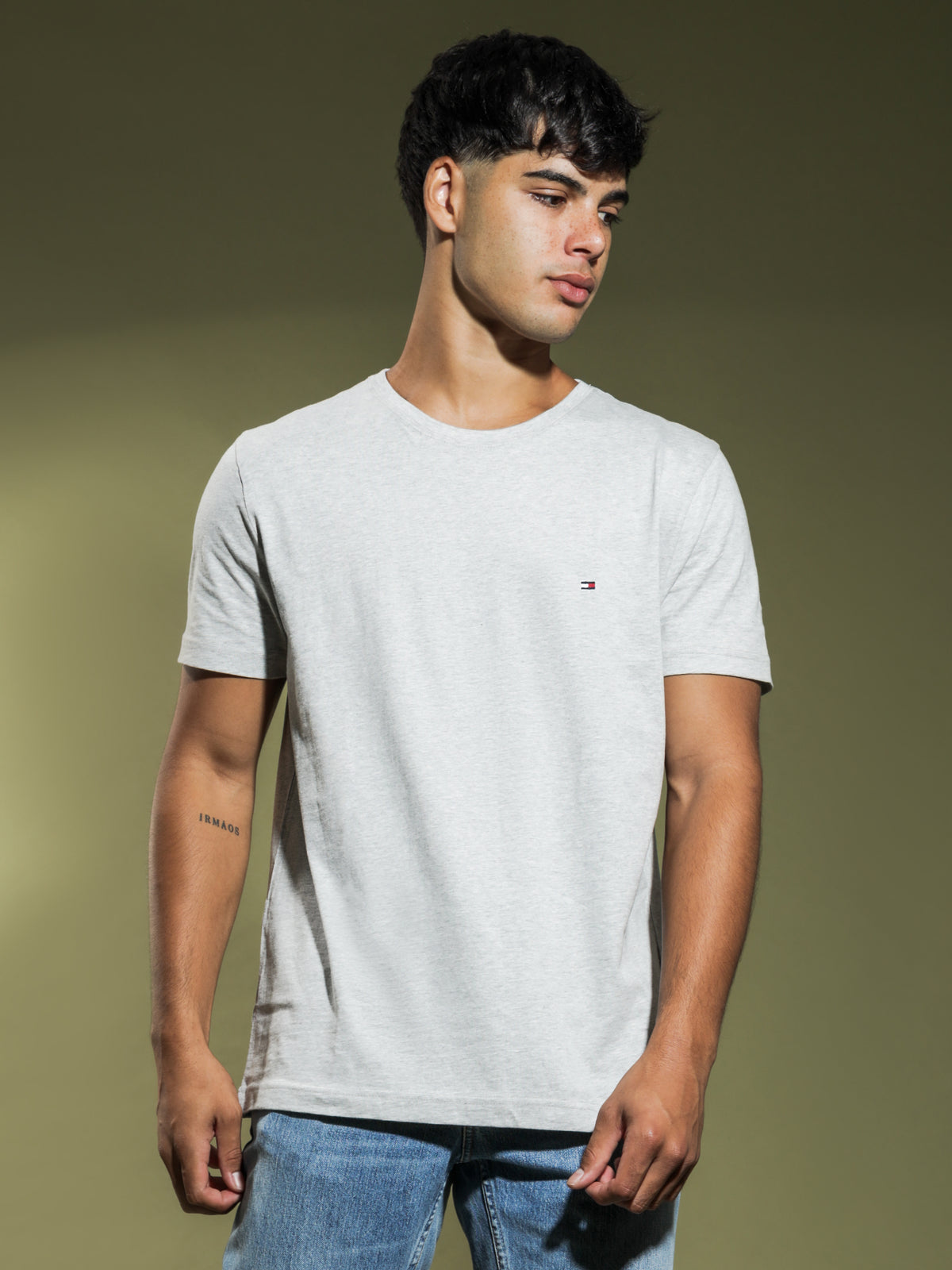 May Crew Neck T-Shirt in Grey Marle