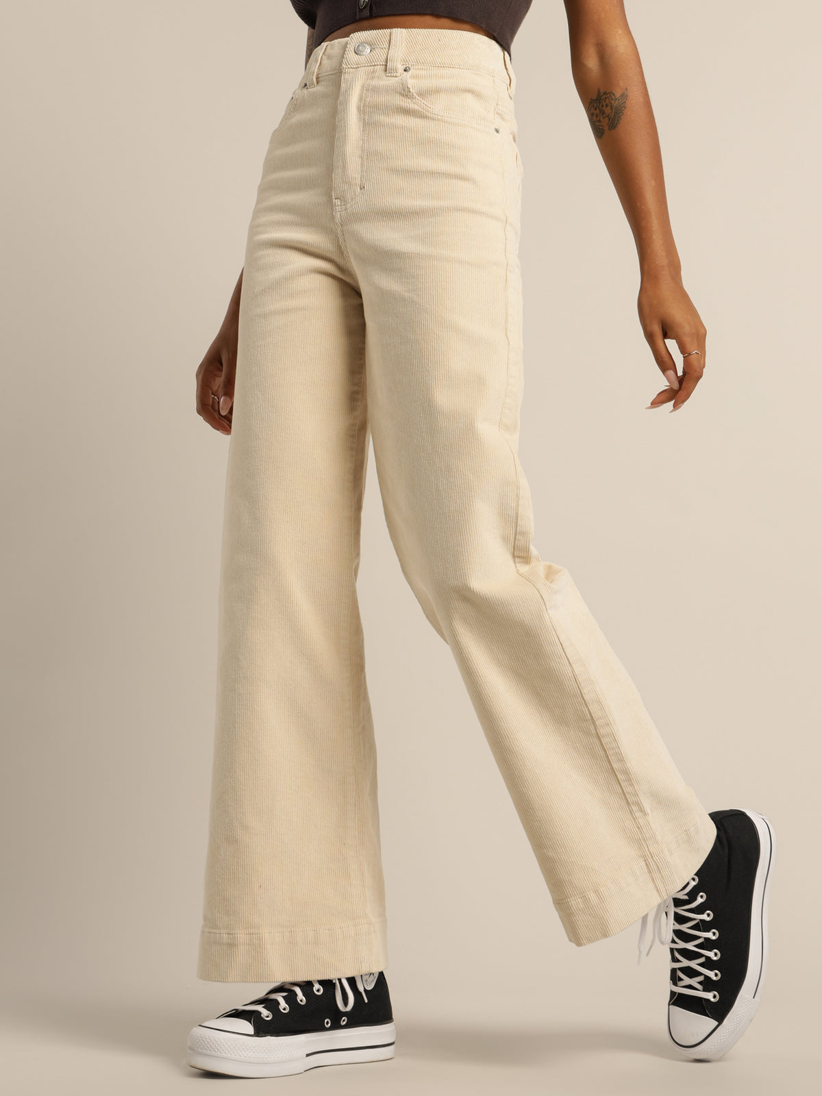 Dahlia Cord Jeans in Off White