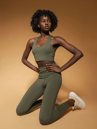 Nude Active High-Rise 7/8 Leggings in Forest