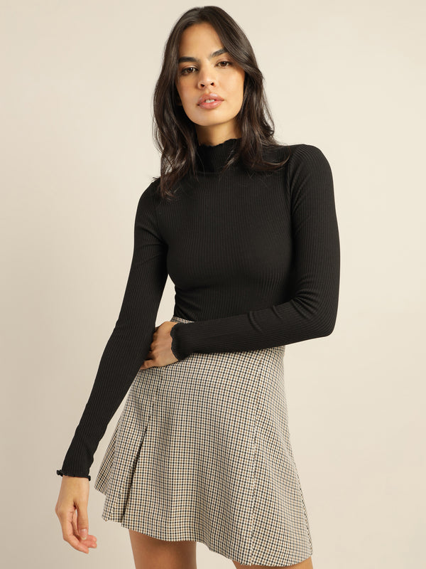 Black Ribbed skivvy main image 1
