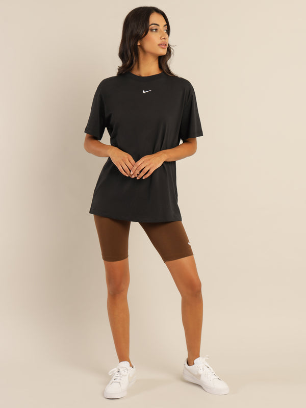 Nike Sportswear Essential Boyfriend TShirt in Black Glue Store