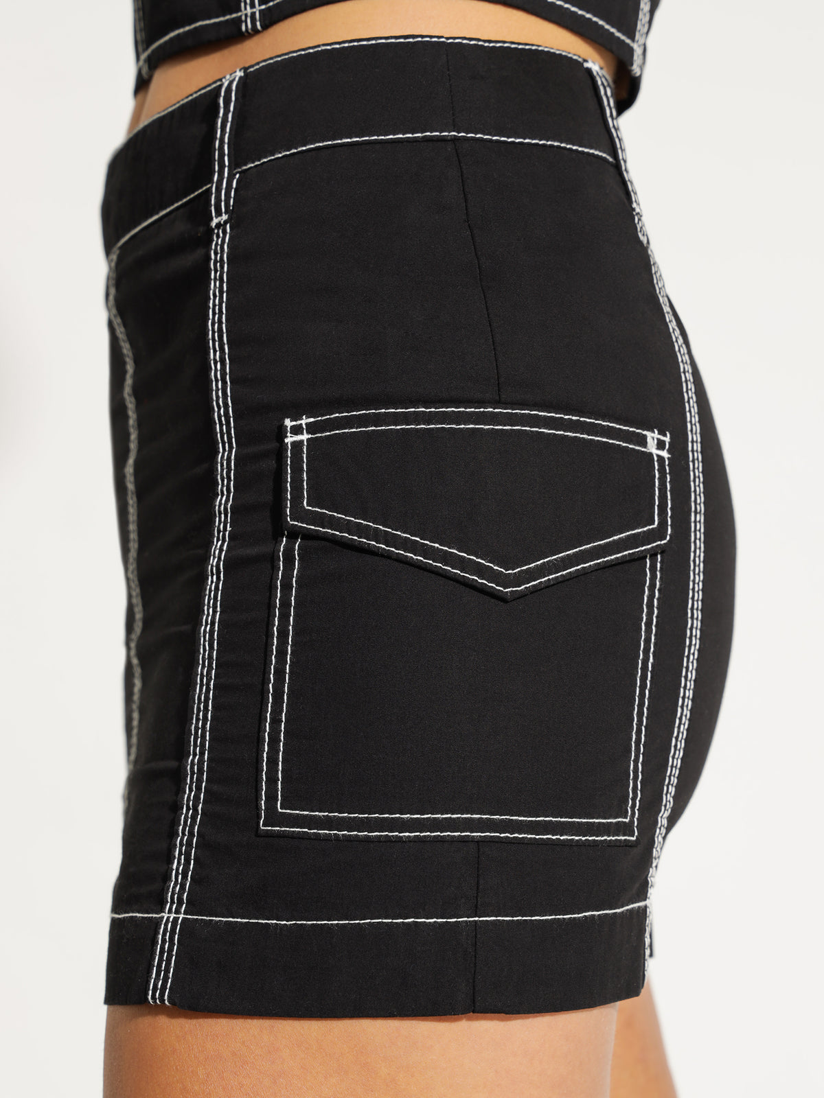 Arden Cargo Skirt in Black