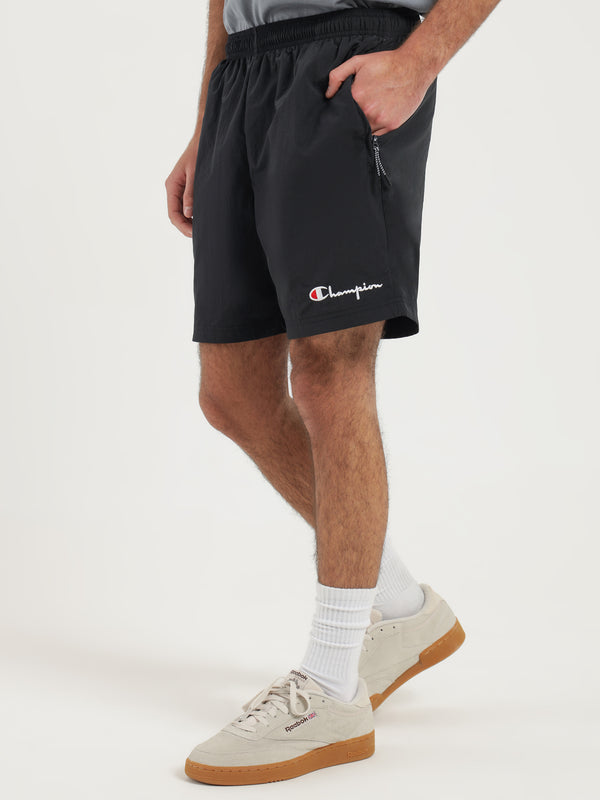 Champion Nylon Shorts in Black Black Glue Store