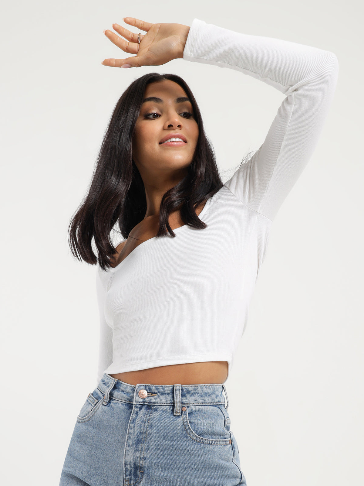 Marley Square Neck Top in White
