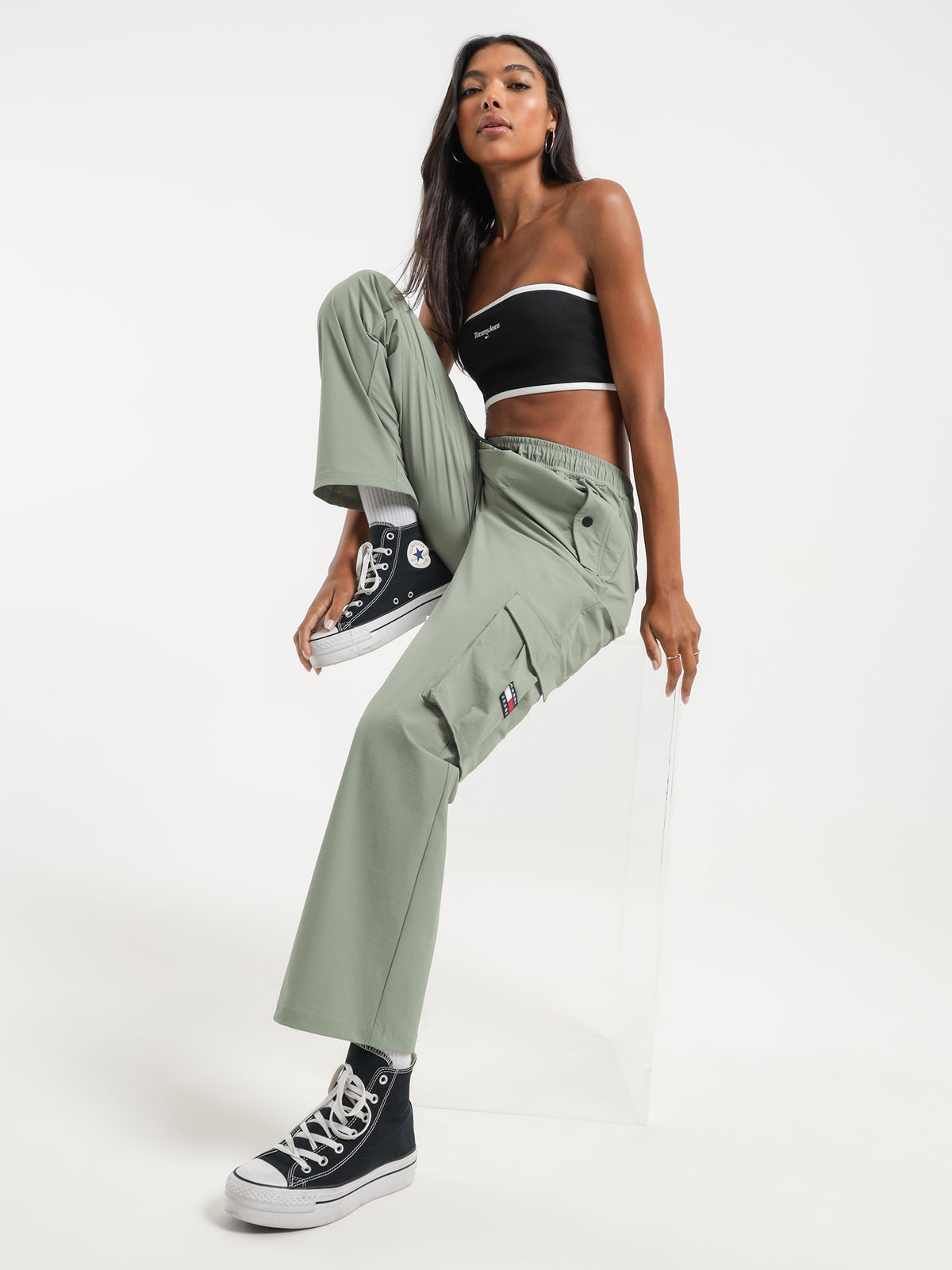 Betsy Cargo Trackpants in Dusty Sage