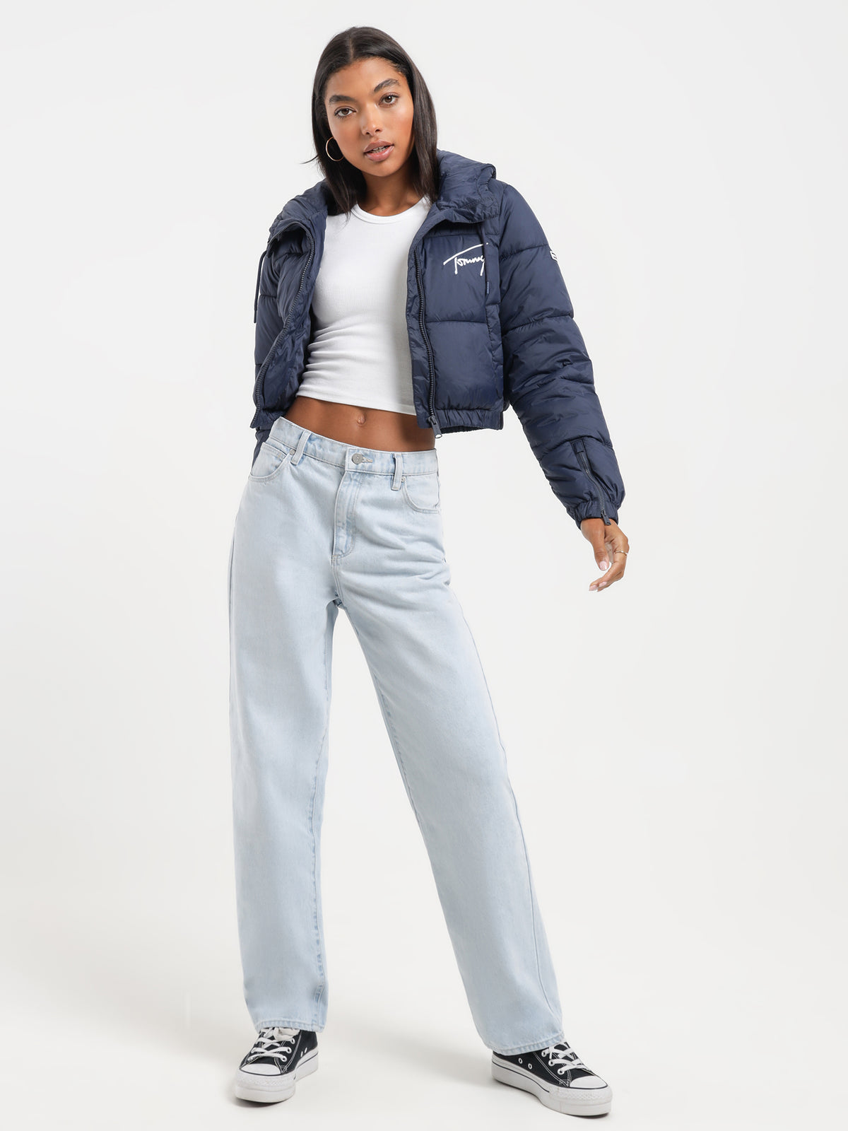 Signature Cropped Puffer in Twilight Navy