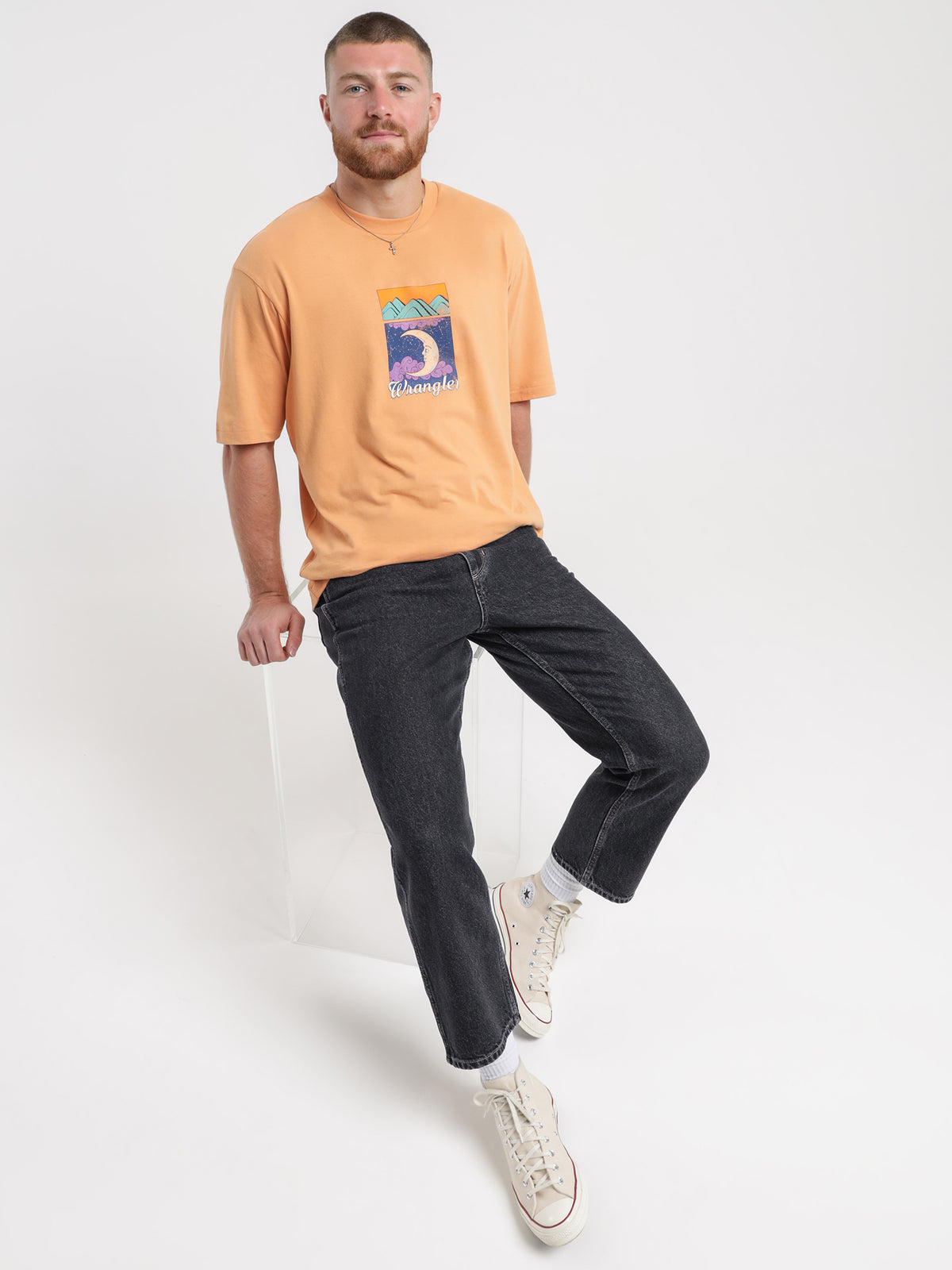Moon Rising Baggy T-Shirt in Tangerine