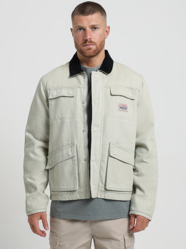 Stussy Washed Canvas OP Jacket Bone | Glue Store Stussy Washed Canvas OP Jacket Bone | Glue Store