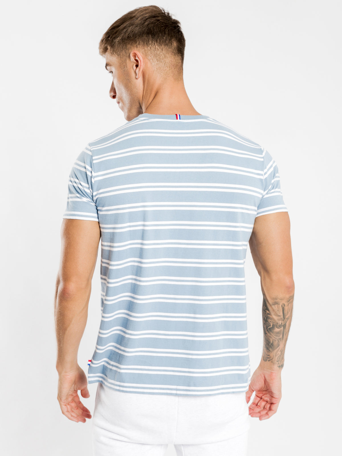 Essentiel Stripe T-Shirt in Steel Blue