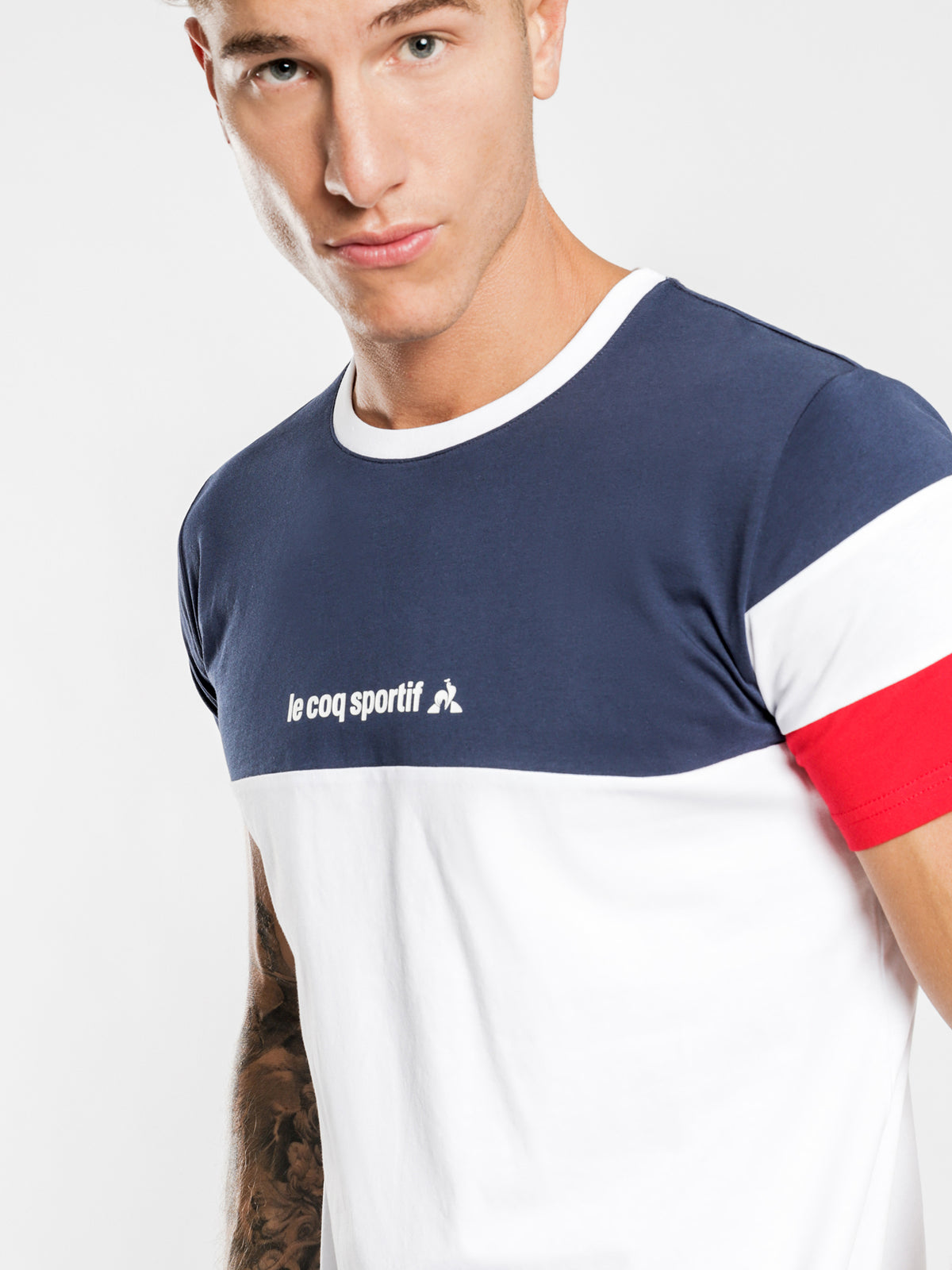 Tricolore T-Shirt in Navy White &amp; Red