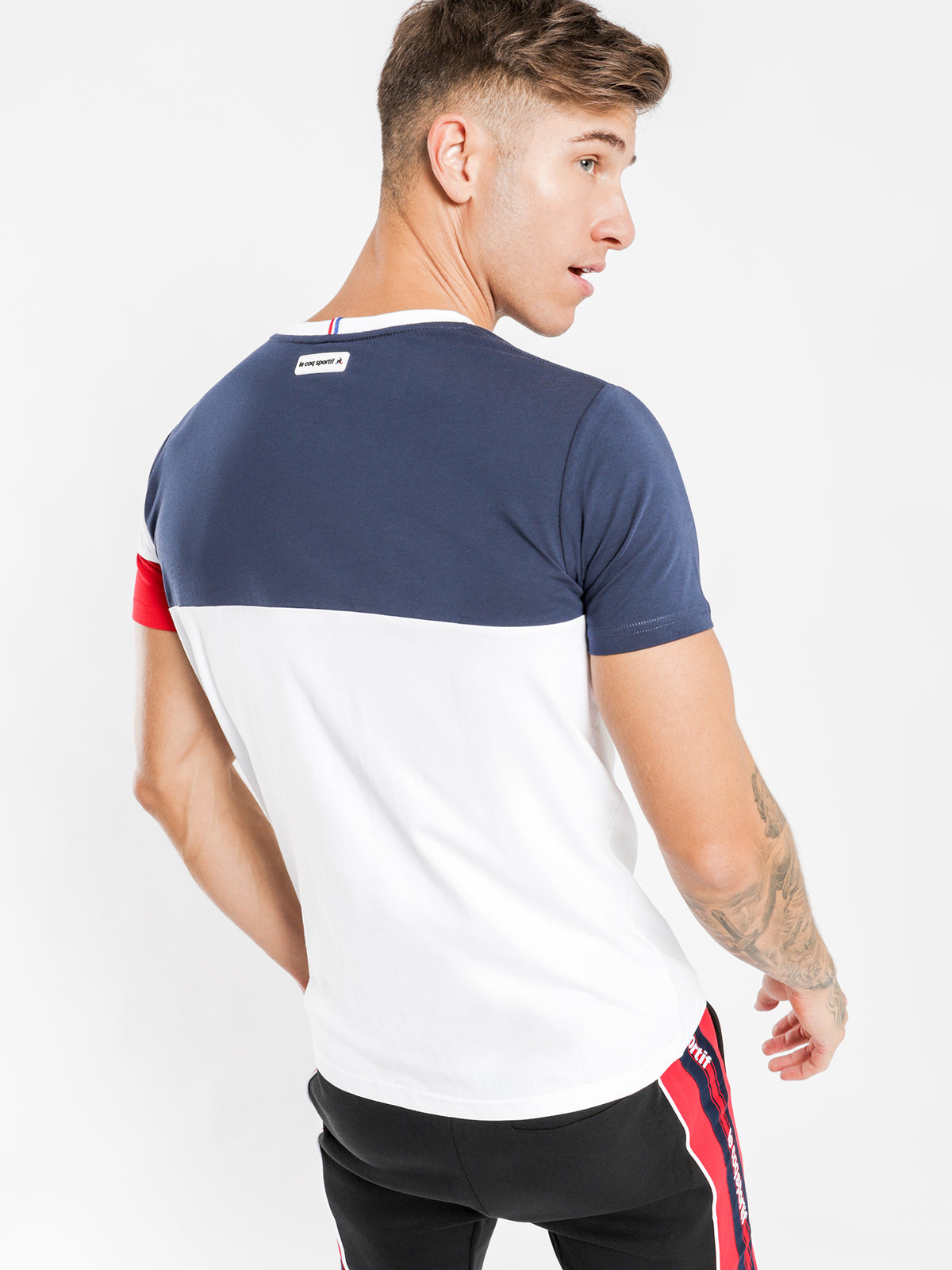 Tricolore T-Shirt in Navy White &amp; Red