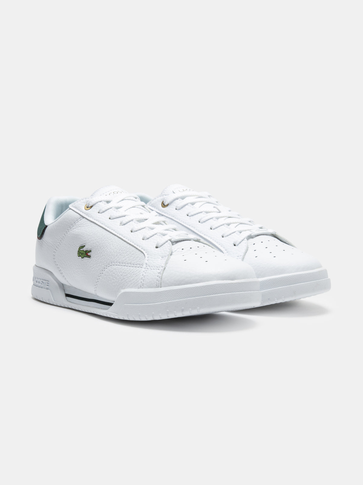 Mens Twin Serve Sneakers in White &amp; Dark Green