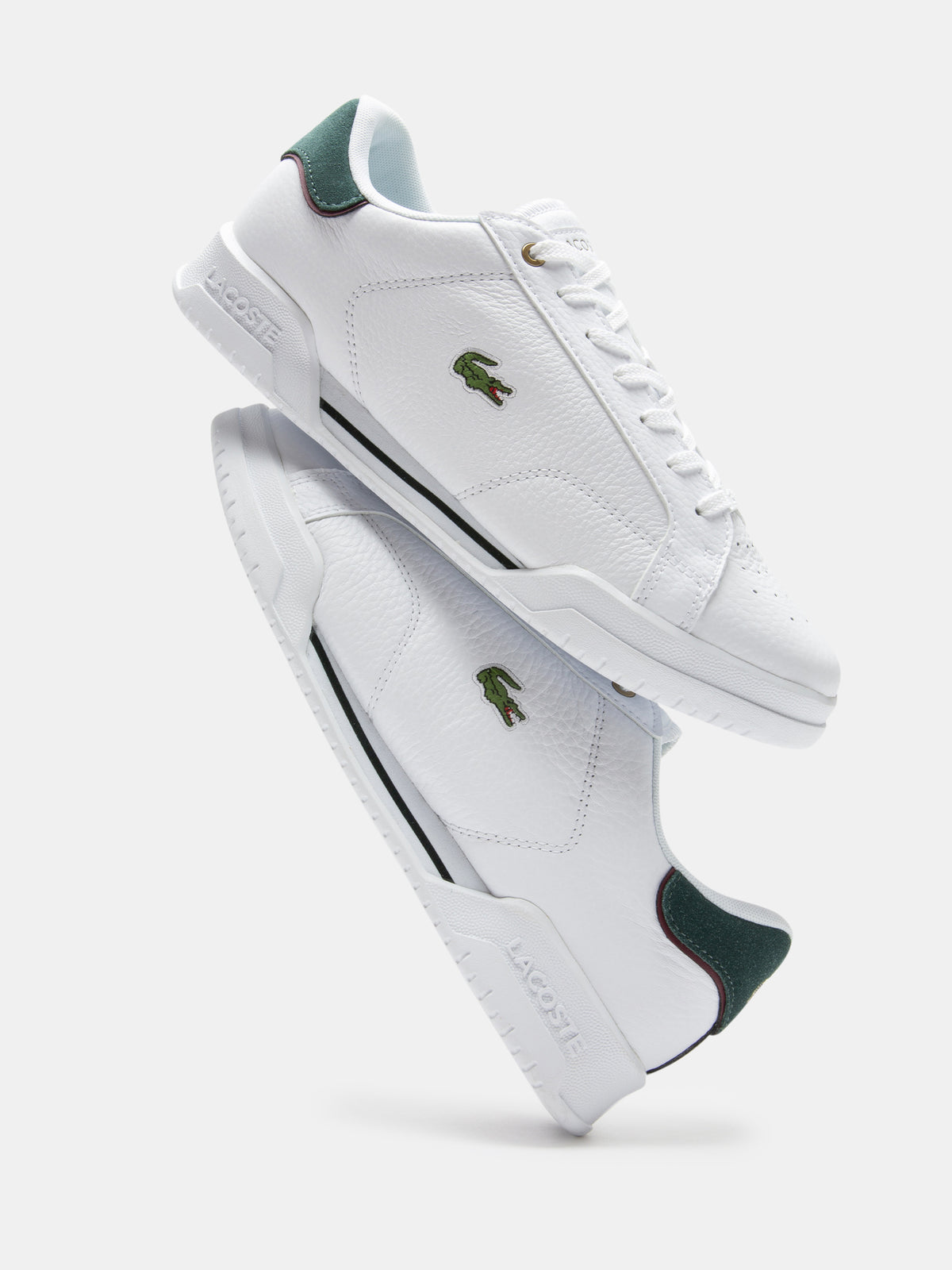 Mens Twin Serve Sneakers in White &amp; Dark Green