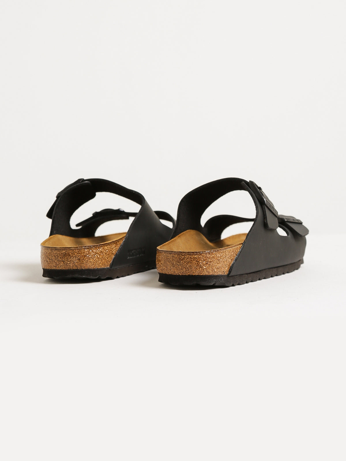 Unisex Arizona Two-Strap Narrow Width Sandals in Black Birko-Flor