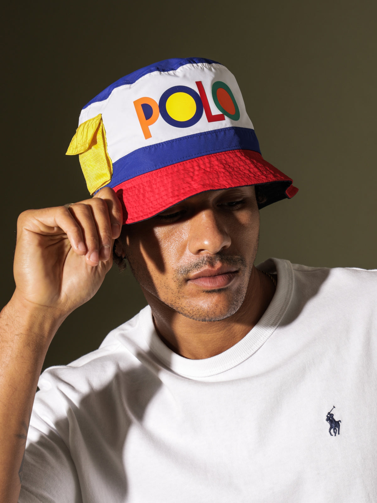 Reversible Colourblock Bucket Hat in Blue &amp; Red