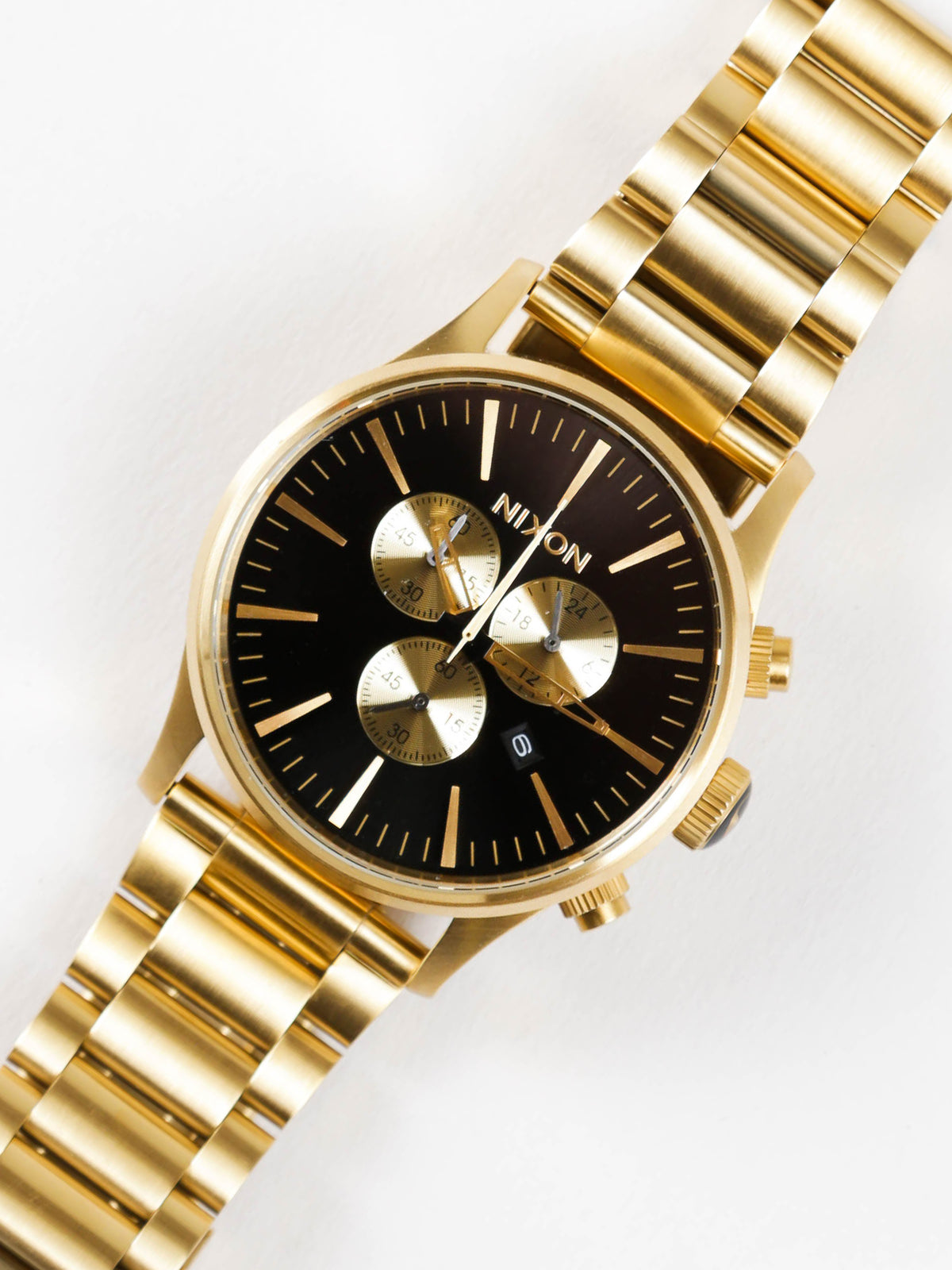 Mens Sentry Chrono 42mm Chronograph Watch in Gold and Black