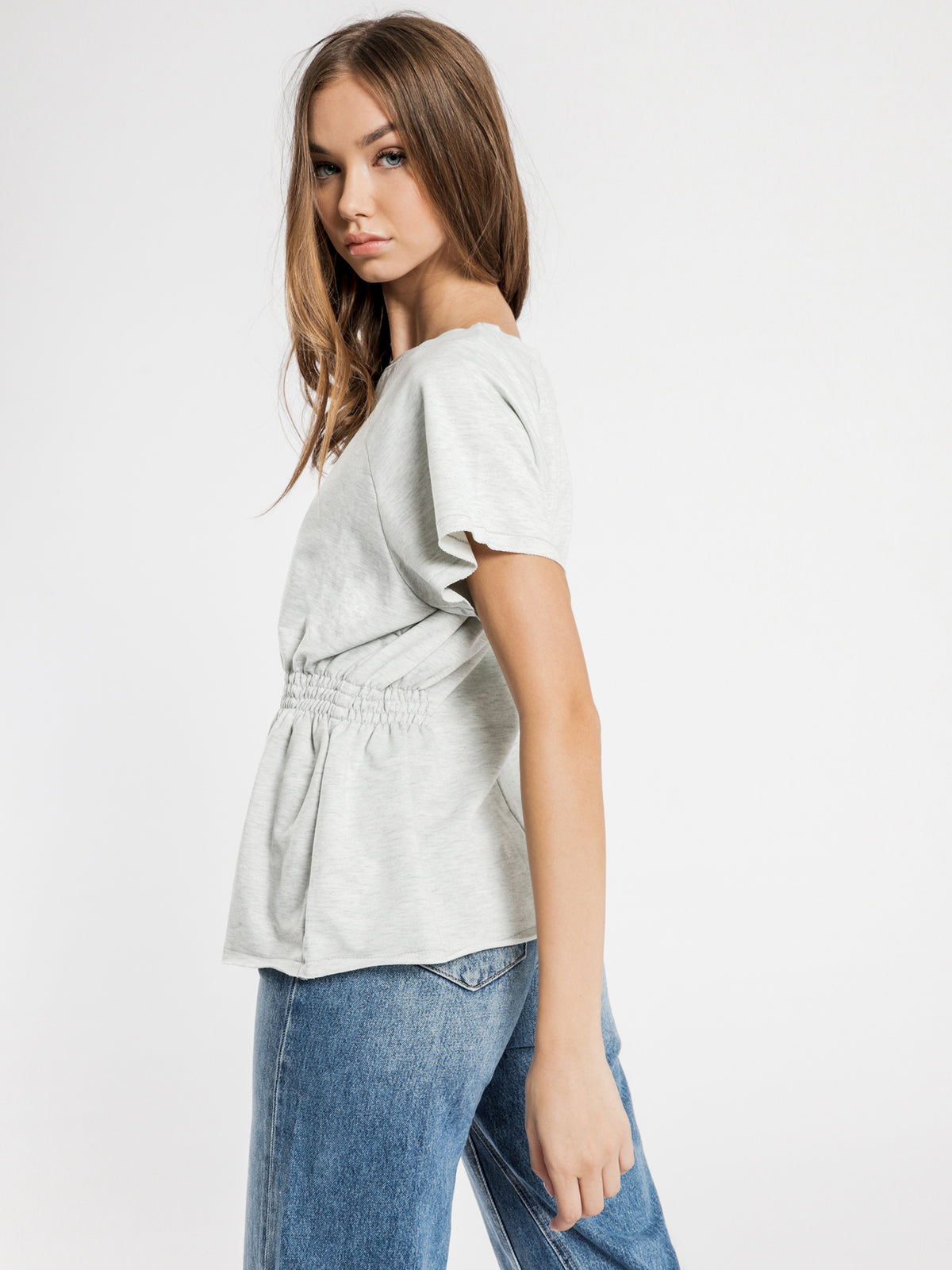 Wasted T-Shirt in Grey Marle