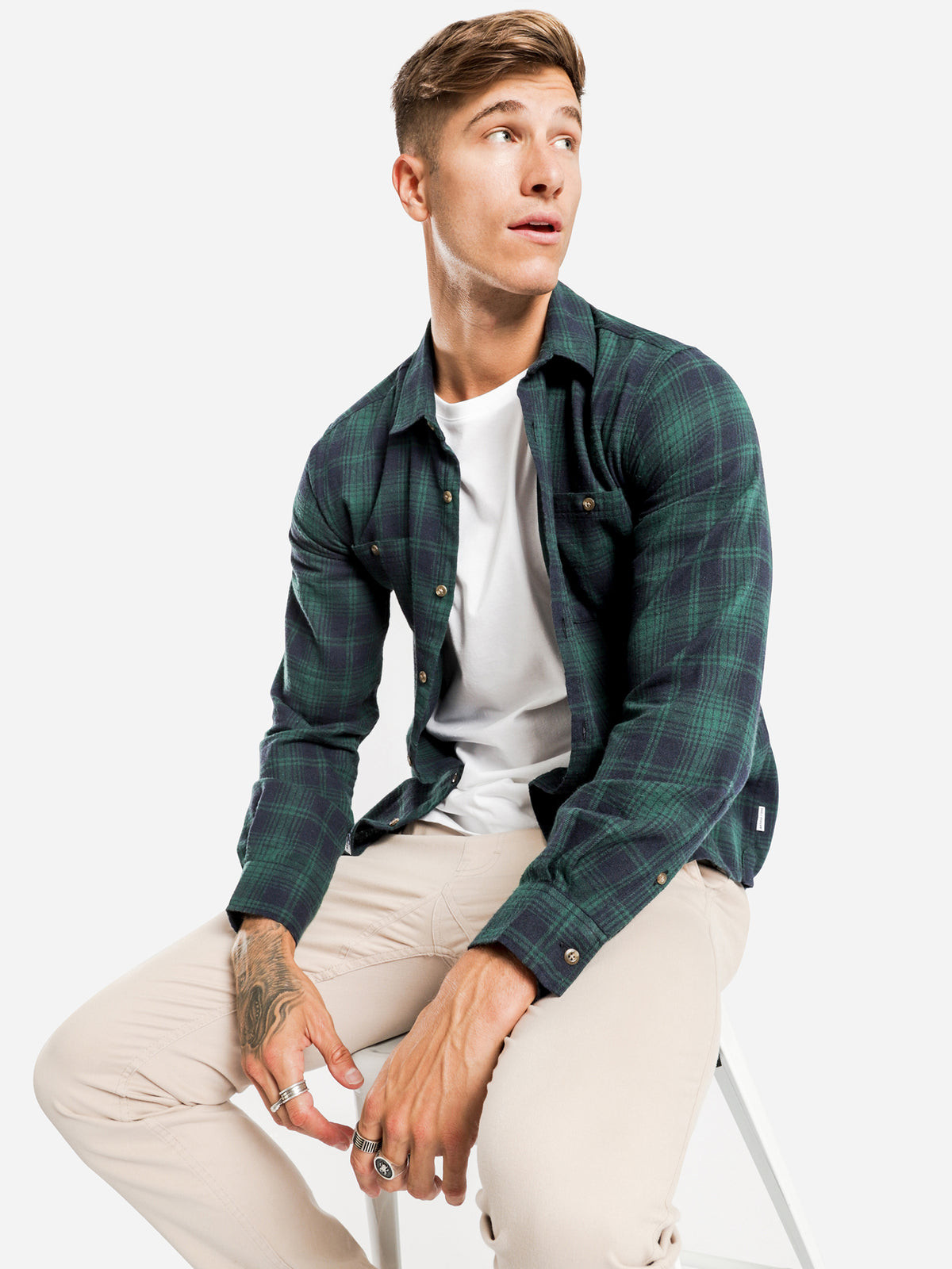 Knox Flannel Shirt in Forest Plaid