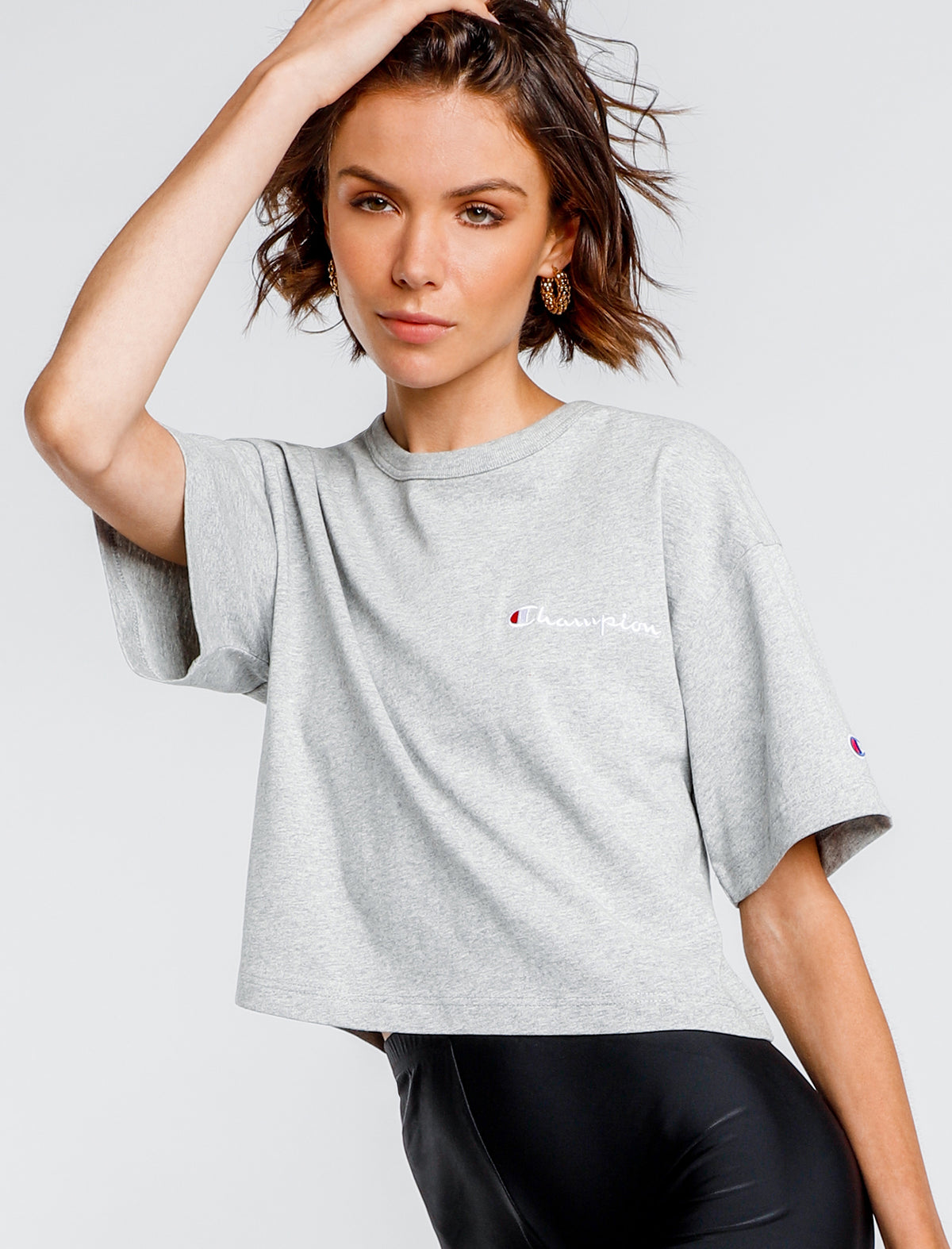 Cropped T-Shirt in Grey