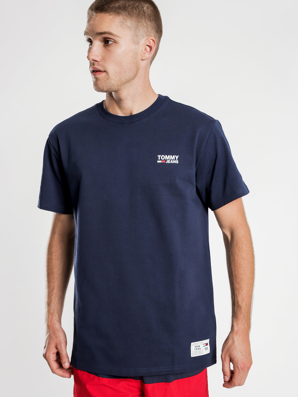 Chest Corp Logo T-Shirt in Navy